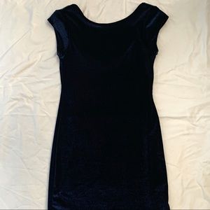 Navy blue velvet dress